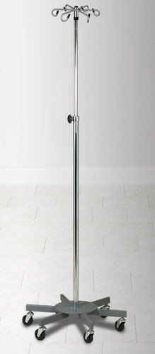 IV Pole 6 Leg Heavy Base 6-Hook