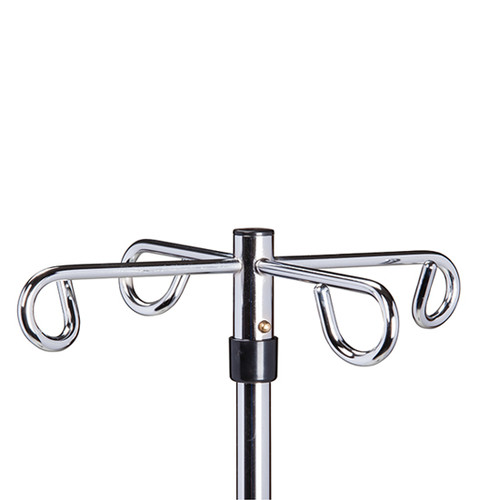 IV Pole 5 Leg Nylon Base 4-Hook Economy
