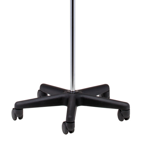 IV Pole 5 Leg Nylon Base 4-Hook Economy
