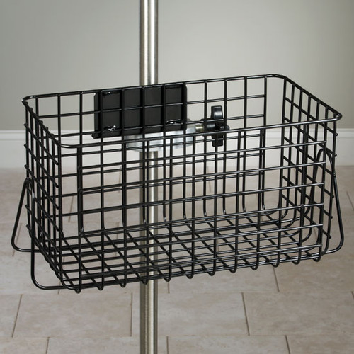 IV Pole Heavy Duty Wire Basket 14" Wide Stainless Steel