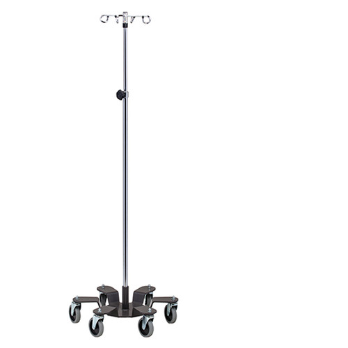IV Pole/Infusion Pump Stand 6 Leg Heavy Base 4-Hook