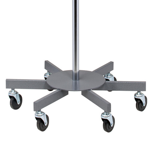 IV Pole 6 Leg Base 4-Hook Stainless Steel Large Base