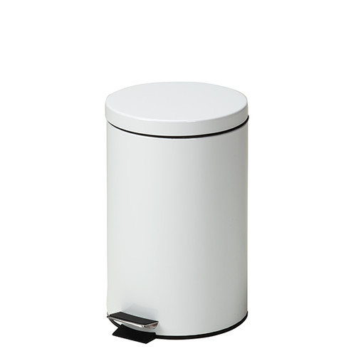 Steel Round Waste Can 13 Quart-3.25 Gallons White