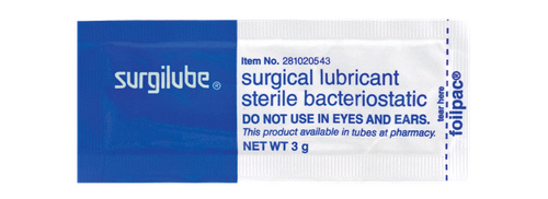 Surgilube Jelly Surgical Lubricant Sterile-3 gm Foilpac