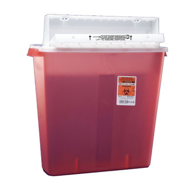Covidien SharpStar In-Room Sharps Container Counter Balanced Lid 4 Gal 8541SA