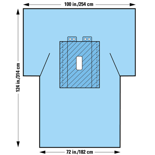 Halyard Health Laparotomy Surgical Drapes with Troughs