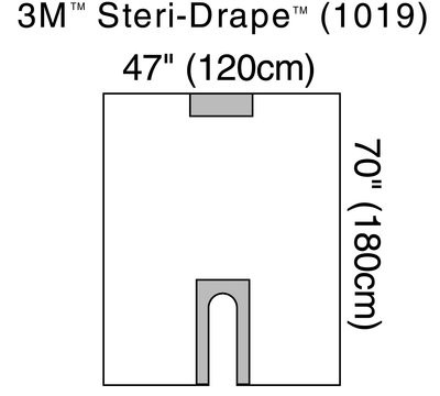 3M Steri-Drape Long U-Drape, 1019, 180 cm x 120 cm (70 in x 47 in)