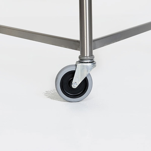 Round Laundry Hamper-Stainless Steel-Caster