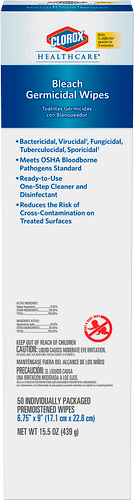 Clorox Healthcare Bleach Germicidal Wipes-Packets