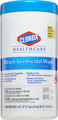 Clorox Healthcare Bleach Germicidal Wipes 6x9