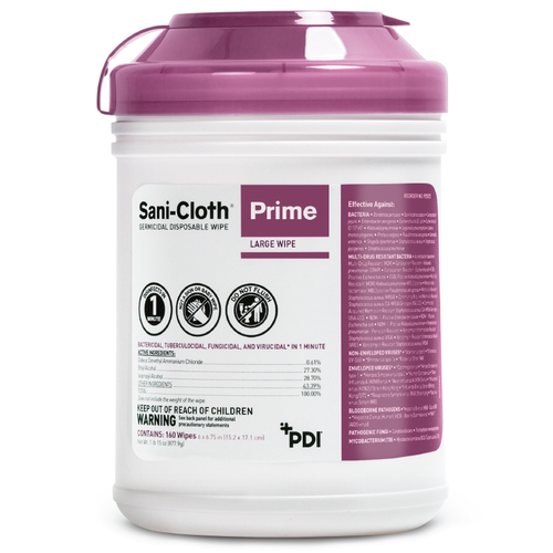 Sani-Cloth Prime Germicidal Disposable Wipes-6x6