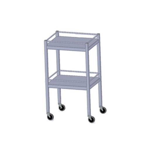 Prep Table With 4-Sided Rail On Top And Lower Shelf