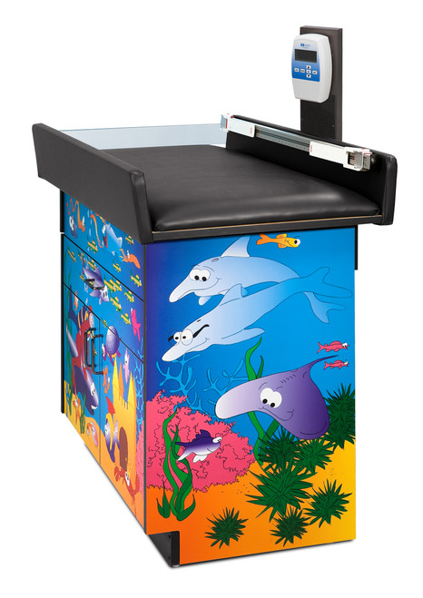 Pedatric Exam Room Scale Table and Cabinet Ocean Commotion