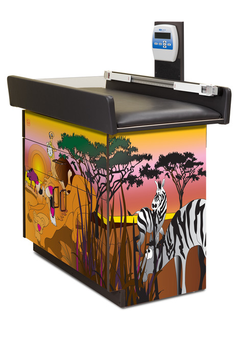 Pedatric Exam Room Scale Table and Cabinet Serengeti Sunrise