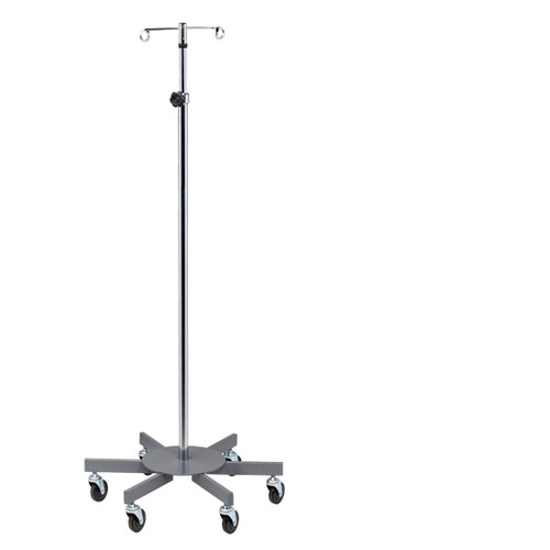 IV Pole 6 Leg Heavy Base 2-Hook