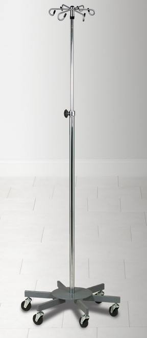 IV Pole 6 Leg Heavy Base 6-Hook