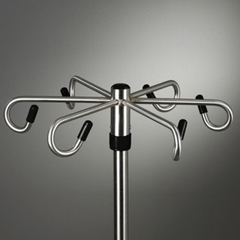 IV Pole/Infusion Pump Stand 6 Leg Heavy Base 6-Hook