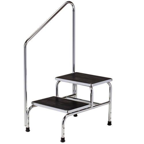 Clinton Two-Step Step Stool With Handrail Chrome T-6850