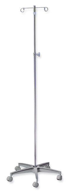 IV Pole with 25" Aluminum 5 Leg Base