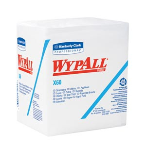 Kimberly-Clark WypAll X60 Wiper 1/4 Fold White
