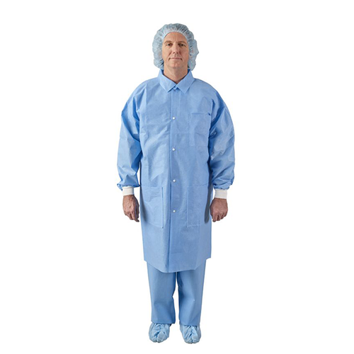 Halyard Health Universal Precautions Lab Coat in Blue