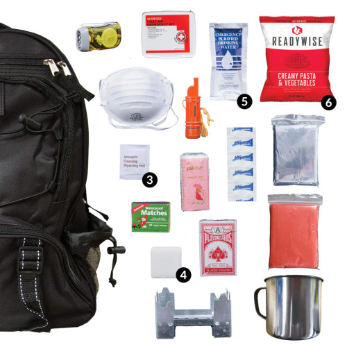 Survival Backpack Black 64 Piece