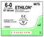 Ethicon ETHILON Suture 667G Size 6-0 18" C-2 Reverse Cutting