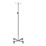 IV Pole 2-Hook 4 Leg Heavy Base