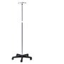 IV Pole 5 Leg Nylon Base 4-Hook Economy