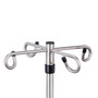 IV Pole 4 Leg Base 4-Hook Economy Stainless Steel