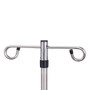 IV Pole 5 Leg Base 2-Hook Stainless Steel