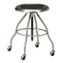 Mobile Stool Stainless Steel Seat Screw Height Adjustment