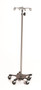 Stainless Steel IV Pole with Five Leg Base