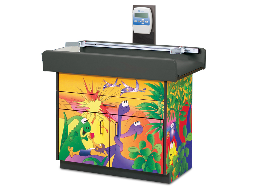 Pedatric Exam Room Scale Table and Cabinet Dino Days