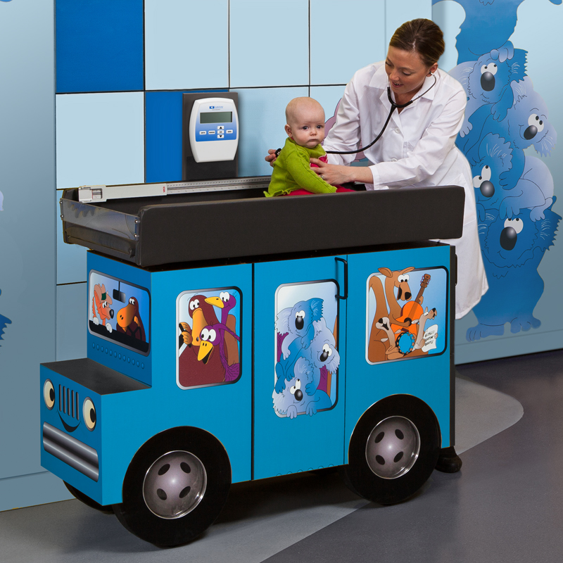 Pedatric Exam Room Scale Table and Cabinet Outback Buggy
