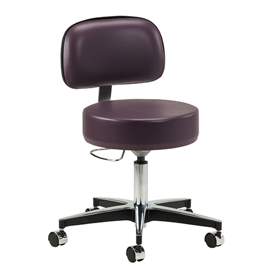 5-Leg Pneumatic Stool with Height Lever and Backrest