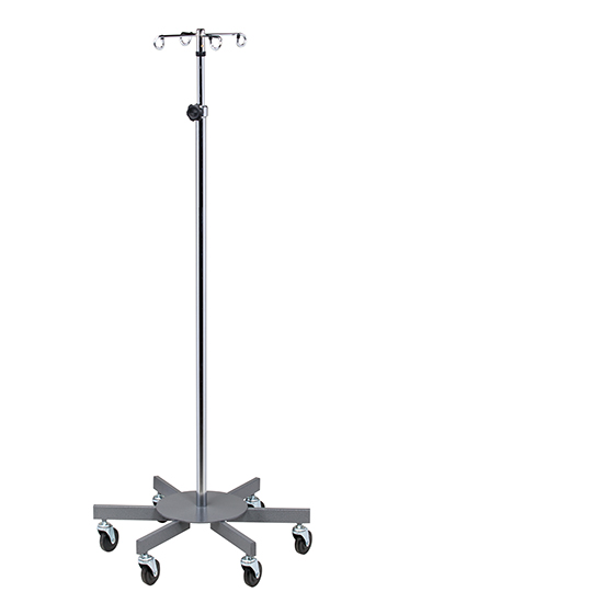 IV Pole 6 Leg Heavy Base 4-Hook