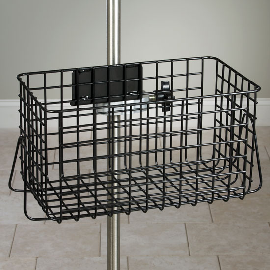 IV Pole Heavy Duty Wire Basket 12" Wide Stainless Steel
