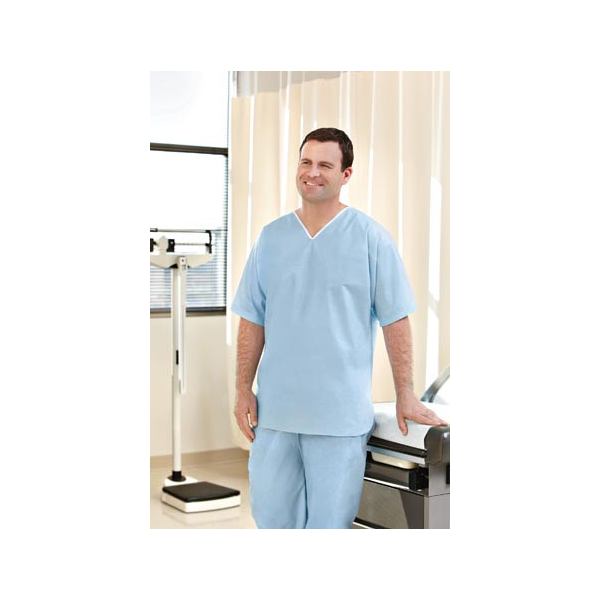 Graham Medical Disposable Scrubs Shirt Light Blue