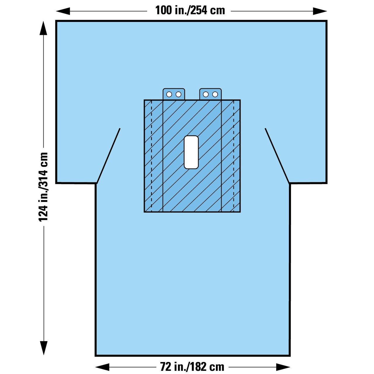 Halyard Health Laparotomy Surgical Drapes with Troughs 89234
