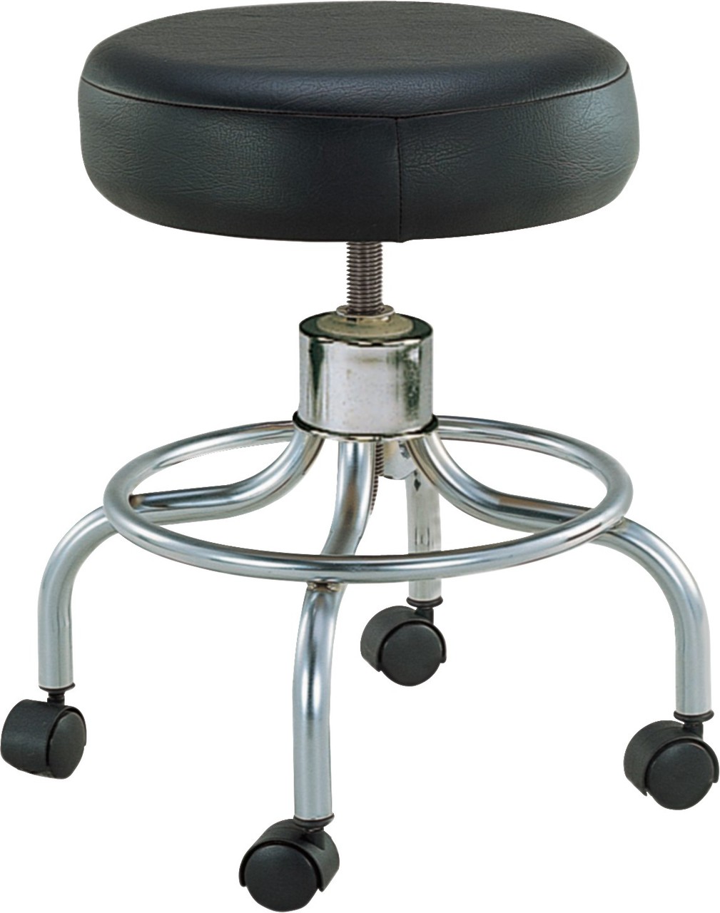 Wheeled Round Stool with Adjustable-Height