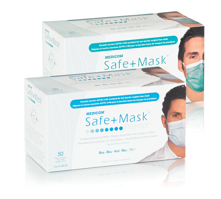 Medical Mask SafeMask Premier Earloop Face Mask ASTM 1