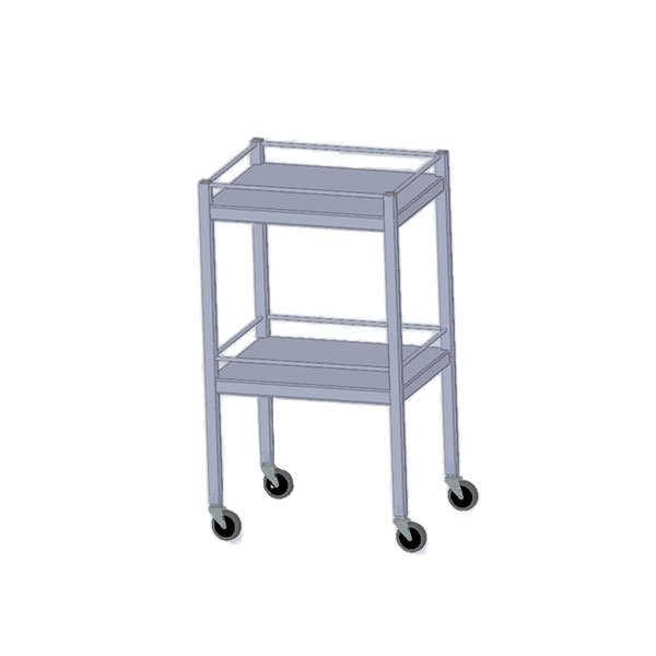 Prep Table With 4-Sided Rail On Top And Lower Shelf