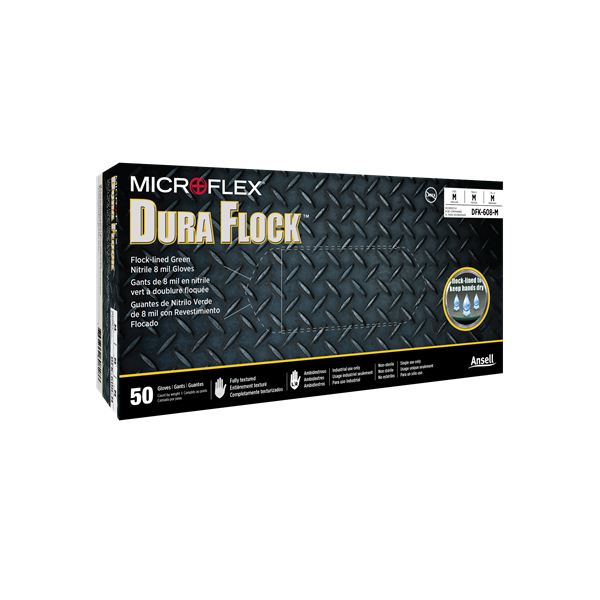 Ansell Microflex Dura Flock DFK-608 Exam Gloves