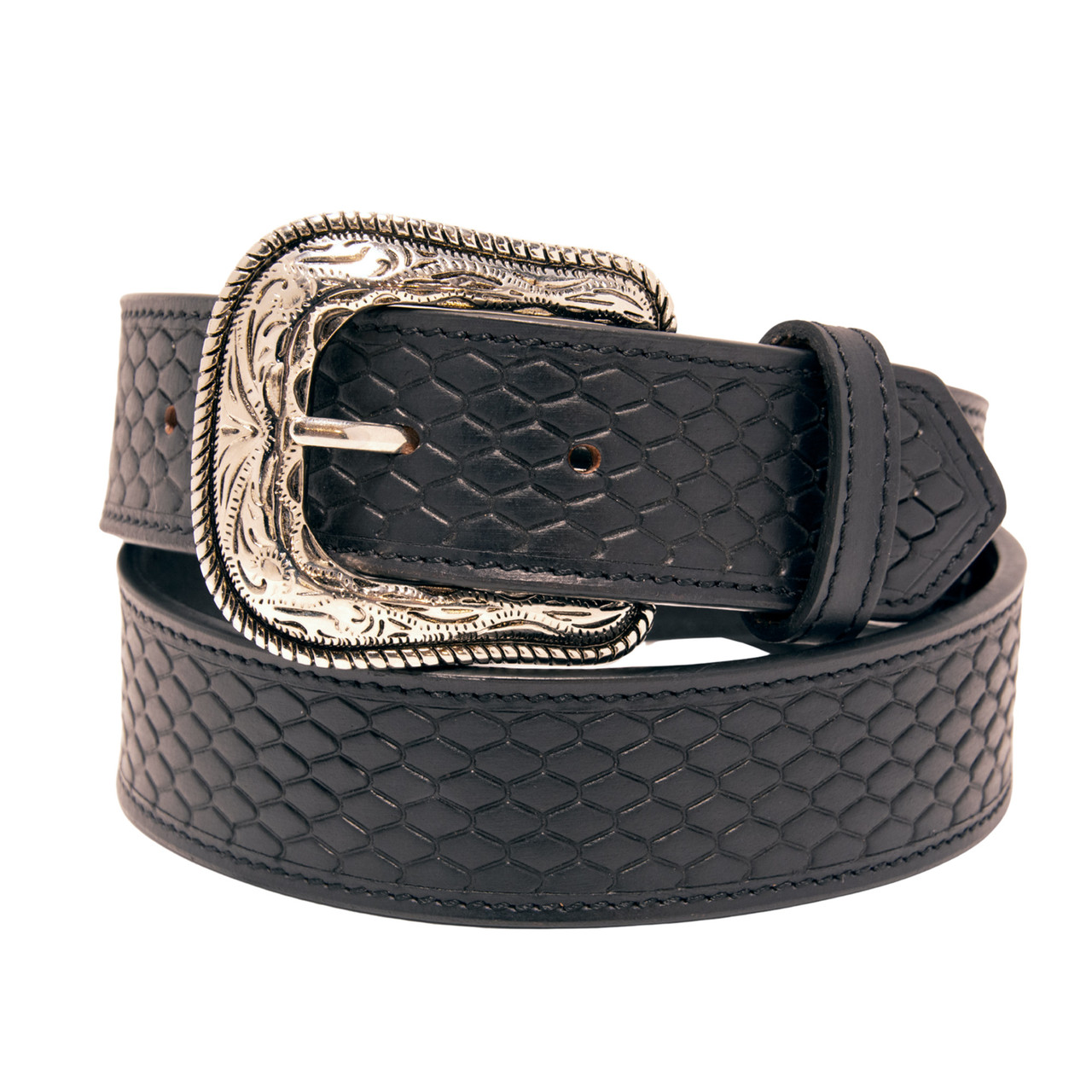 Snake Skin Pattern Top Grain Leather Belt - Western Express
