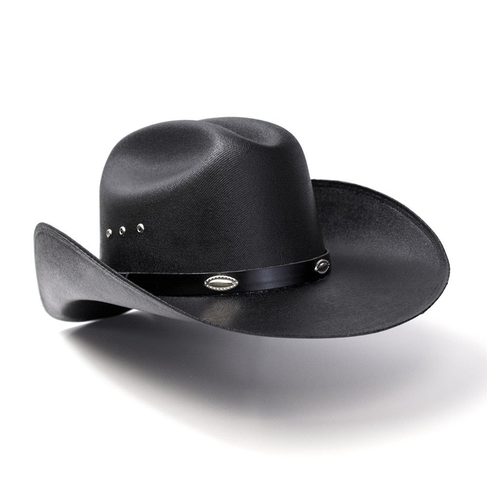 Black Straw Western Cattleman Hat with Silver Conchos  display picture 1