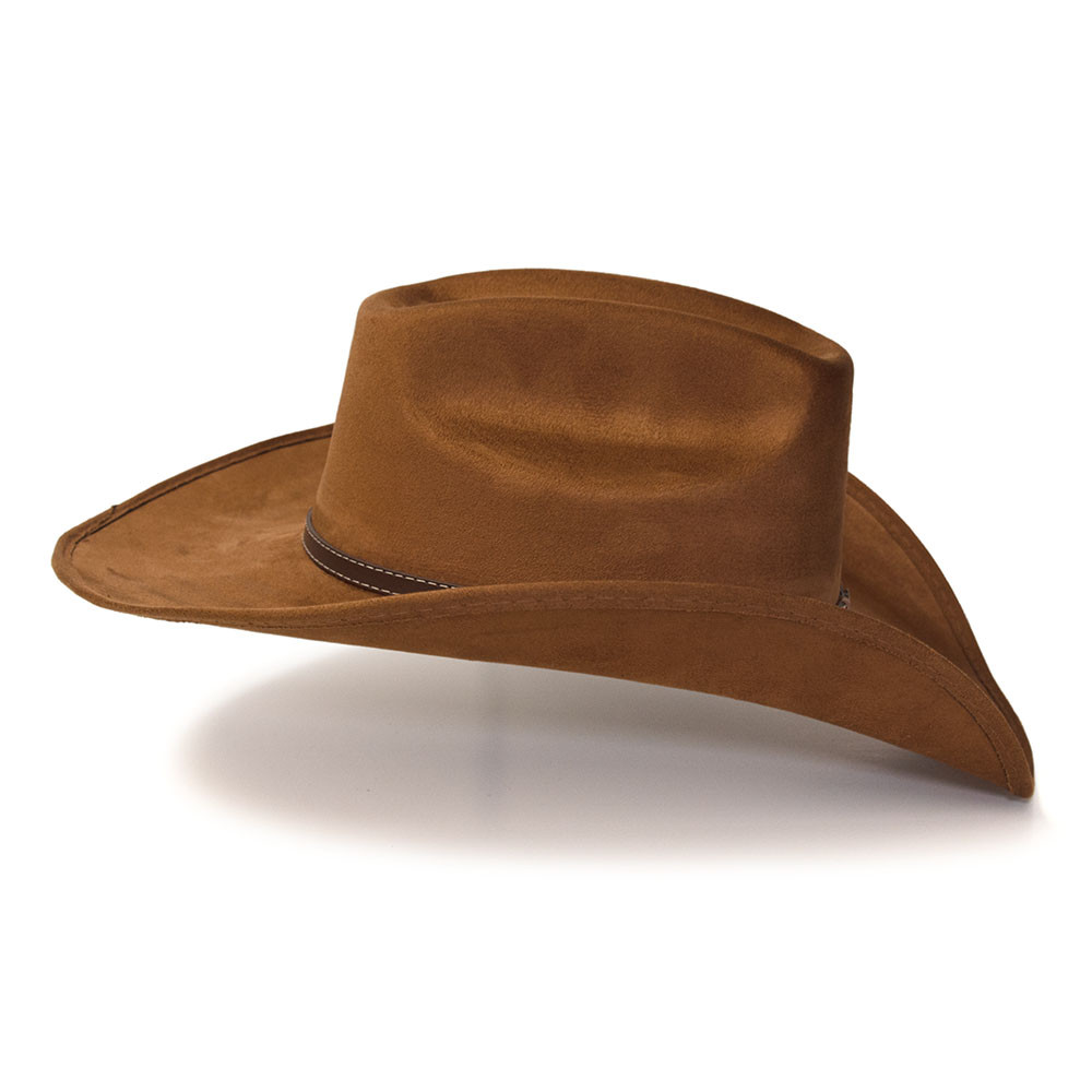Burnt Sienna Suede Finish Western Wide Cattleman Hat with  display picture 1