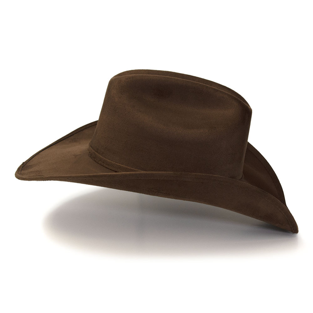Brown Suede Finish Western Cattleman Hat with Horse Head  display picture 1
