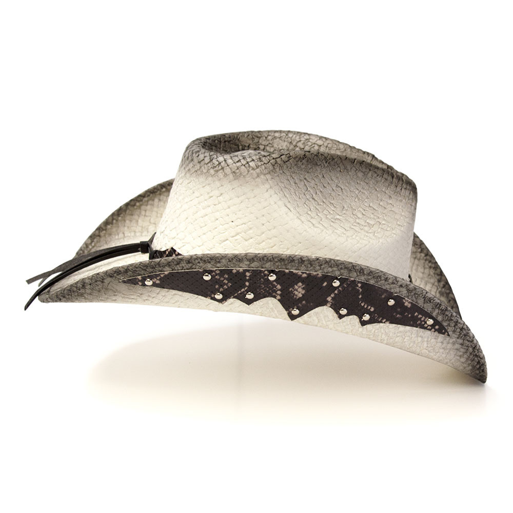 Jacobson Hat Co Seagrs Pinch Front Seashell Conch Straw Cowboy Hat NEW Unisex Bullhide Star Concho Straw Hat | Pinto Ranch main image 4