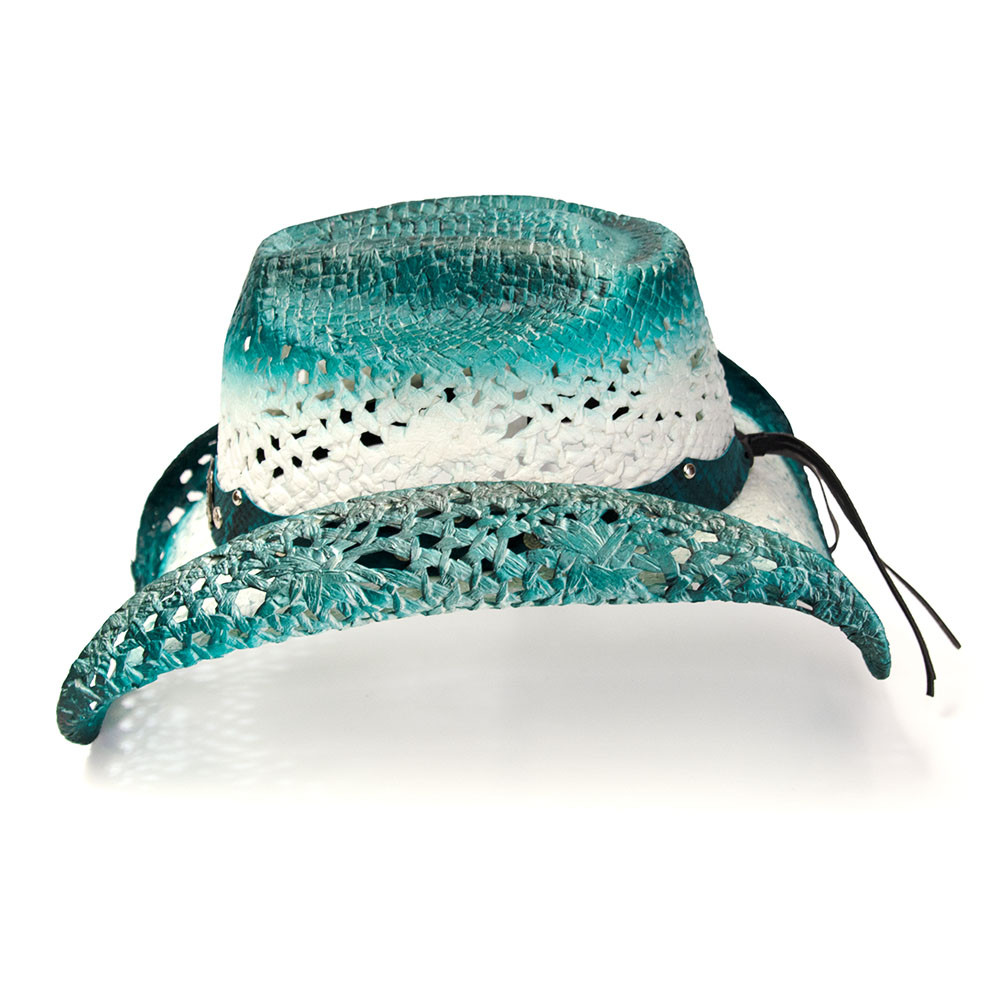 Etro straw hat with teal band Trimmed & Crowned 212S Fedora - Blue/L at Amazon Men main image 4
